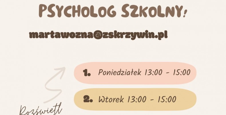 Godziny pracy psychologa szkolnego