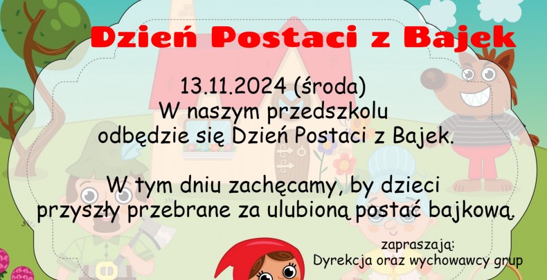 Dzień Postaci z Bajek w przedszkolu